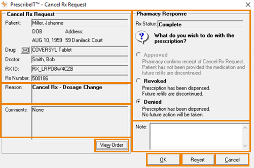 Cancelling an Rx Request from a Prescriber